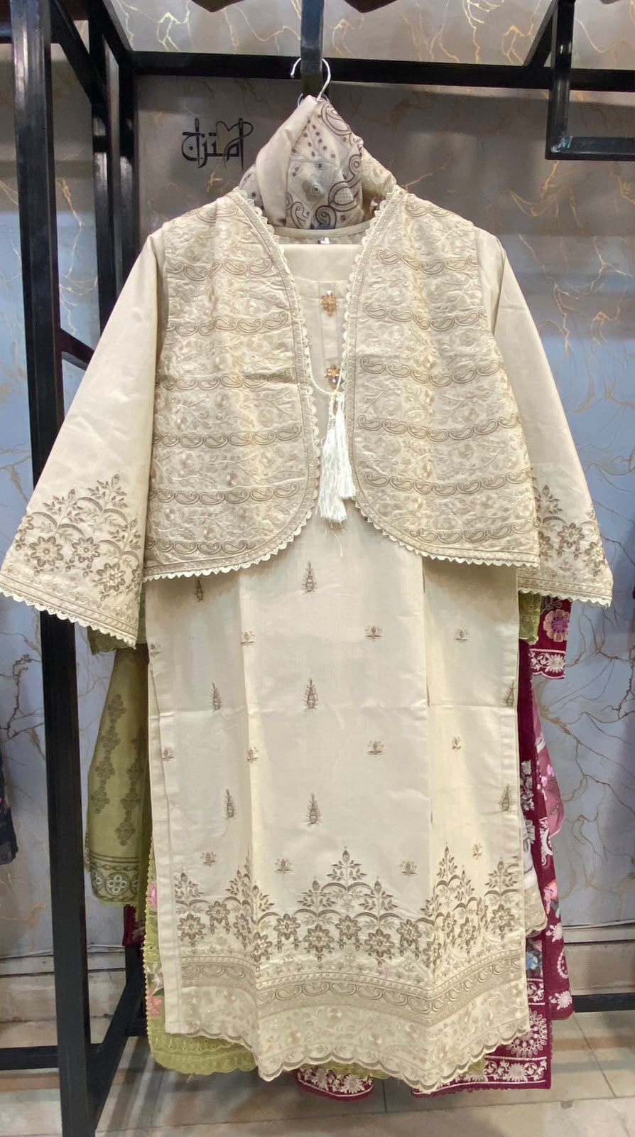 Winter Cotton Embroidered Stitch 3pc