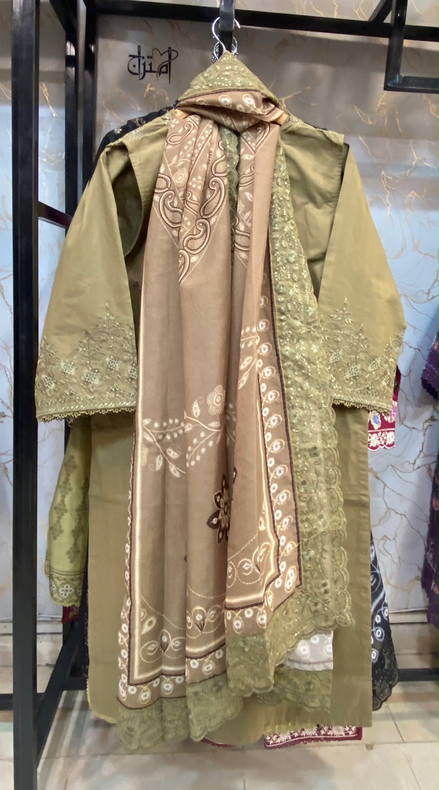 Winter Cotton Embroidered Stitch 3pc