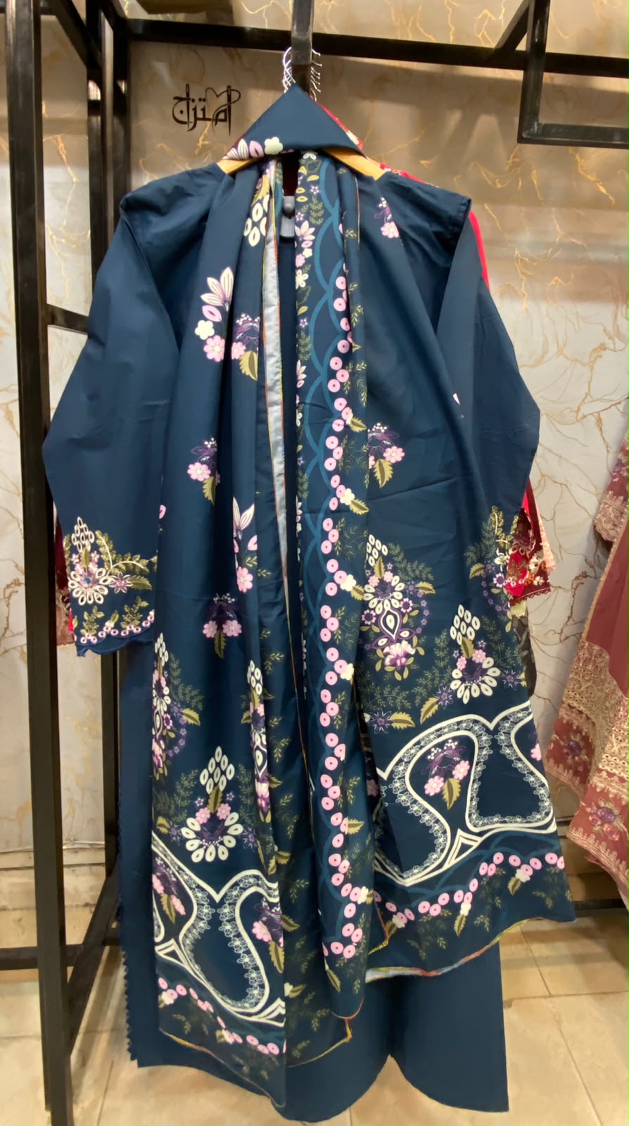 Winter Cotton Embroidered Stitch 3pc