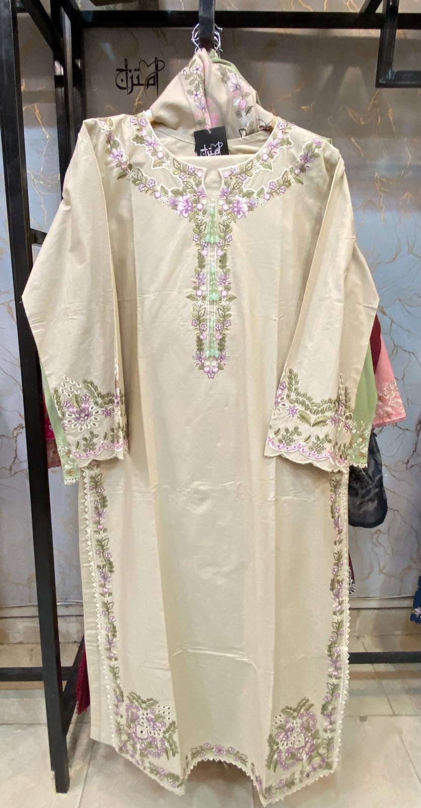 Winter Cotton Embroidered Stitch 3pc