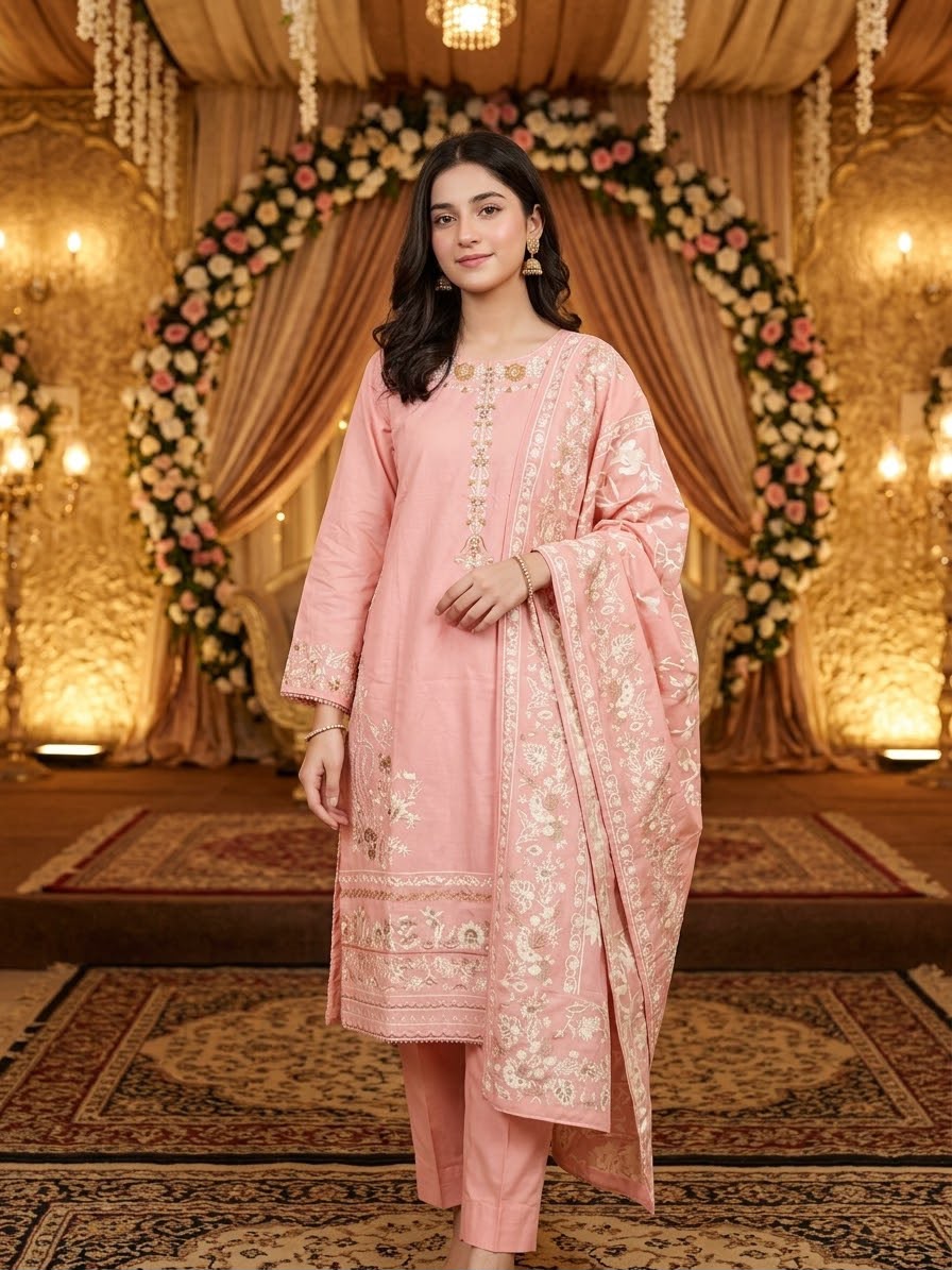 Wunter Cotton Embroidered Stitch 3pc