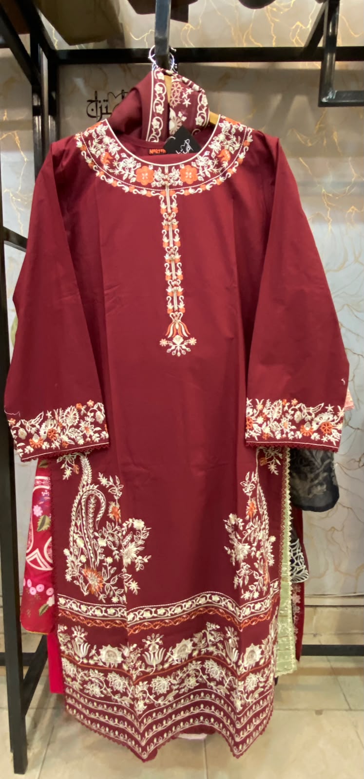 Winter Cotton Embroidered Stitch 3pc