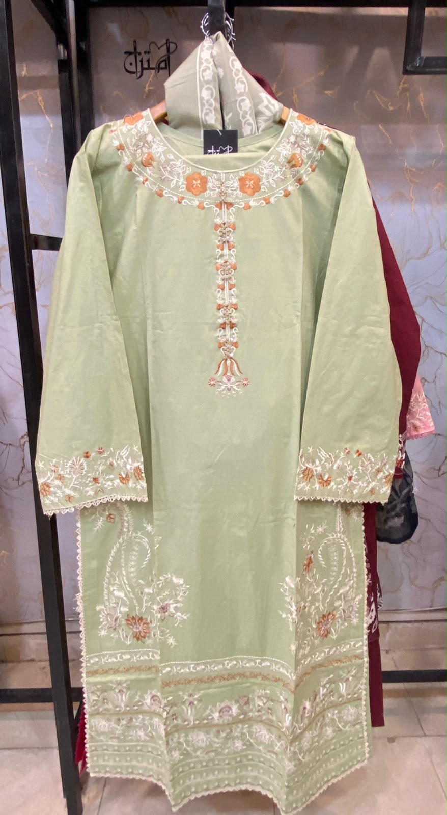 Winter Cotton Embroidered Stitch 3pc