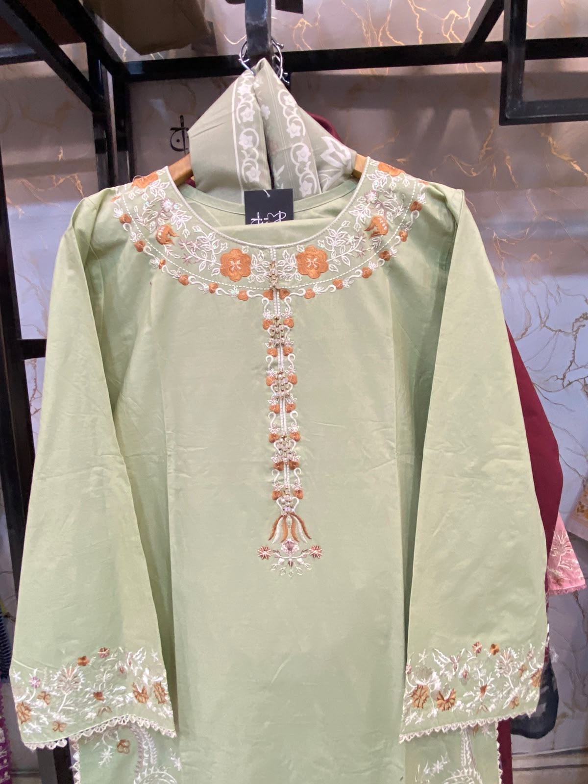 Winter Cotton Embroidered Stitch 3pc