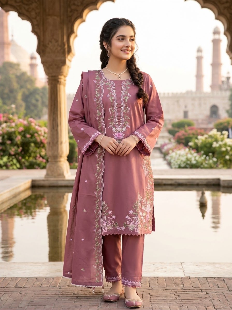Stuff (Dhanak) Embroidered Stitch 3pc