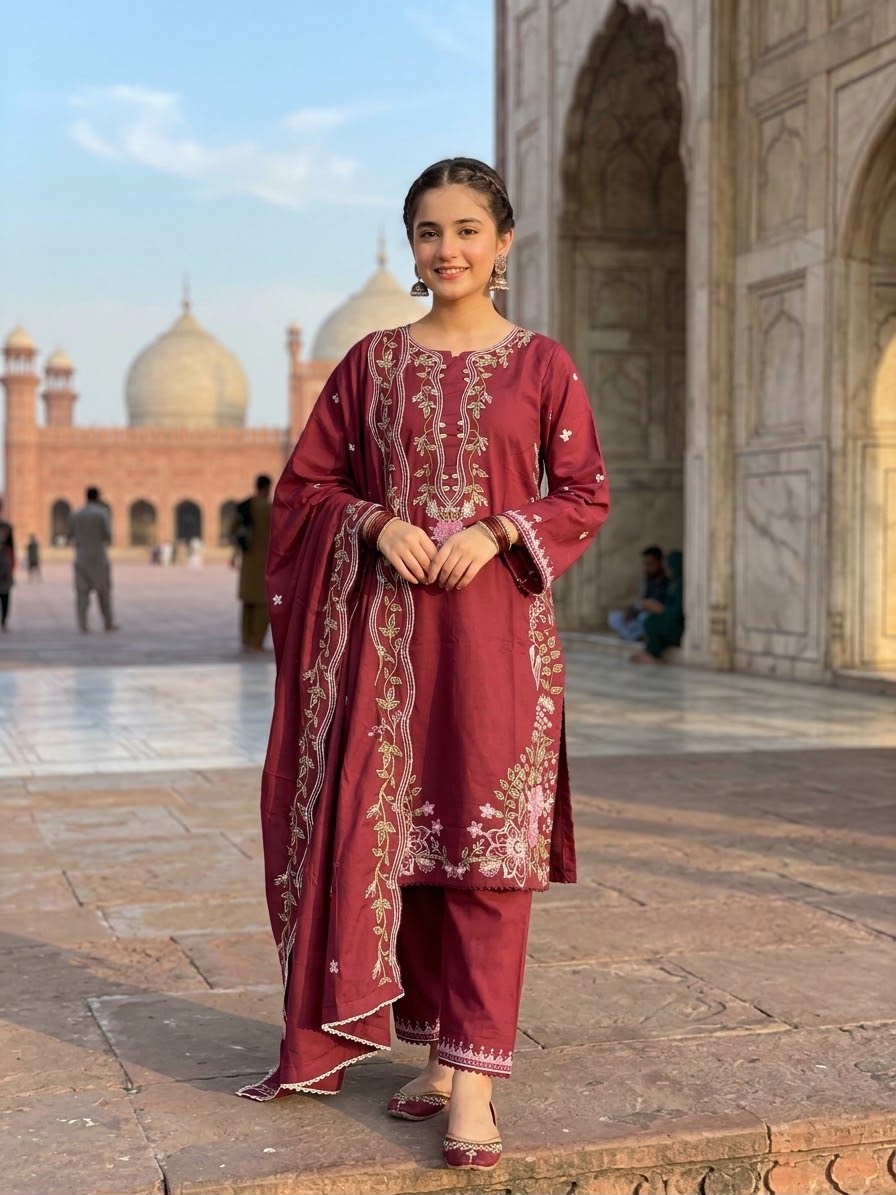 Stuff (Dhanak) Embroidered Stitch 3pc