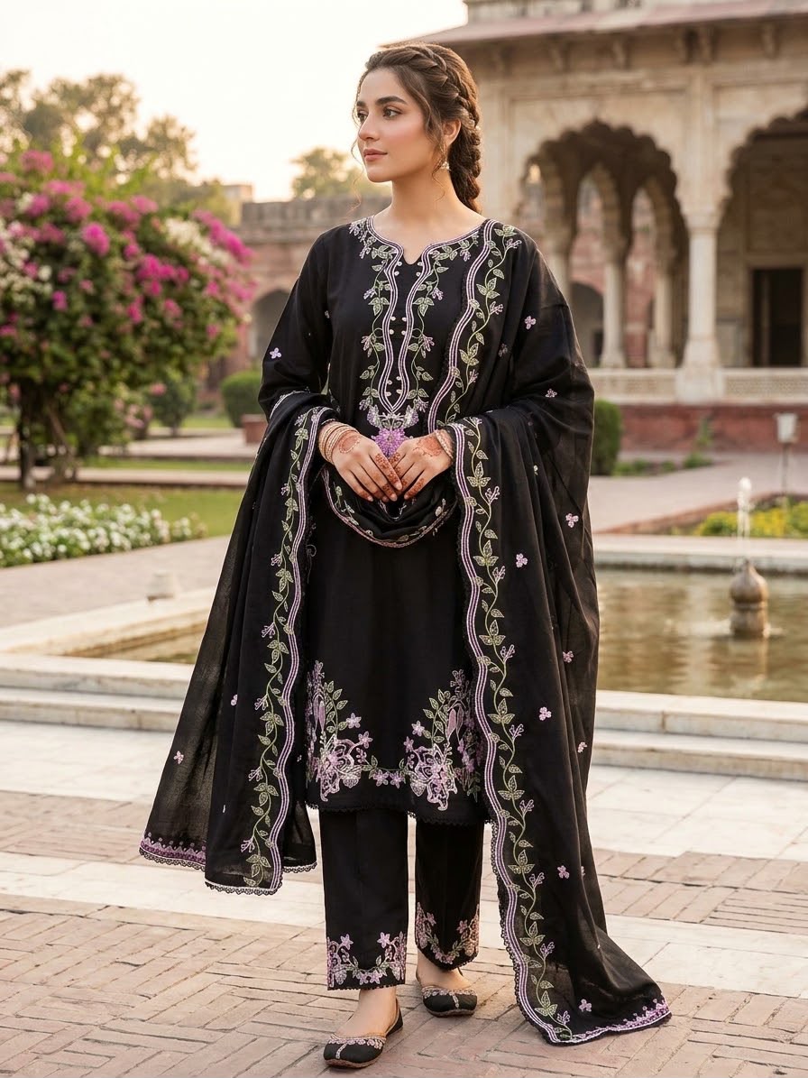 Stuff (Dhanak) Embroidered Stitch 3pc