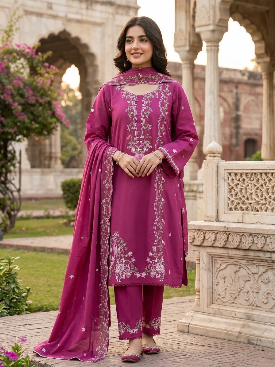Stuff (Dhanak) Embroidered Stitch 3pc