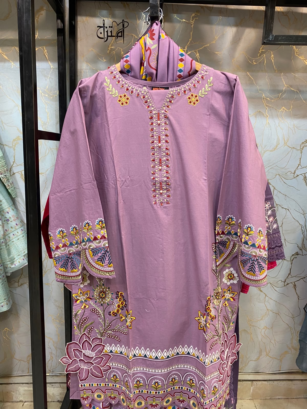 Winter Cotton Embroidered Stitch 3pc