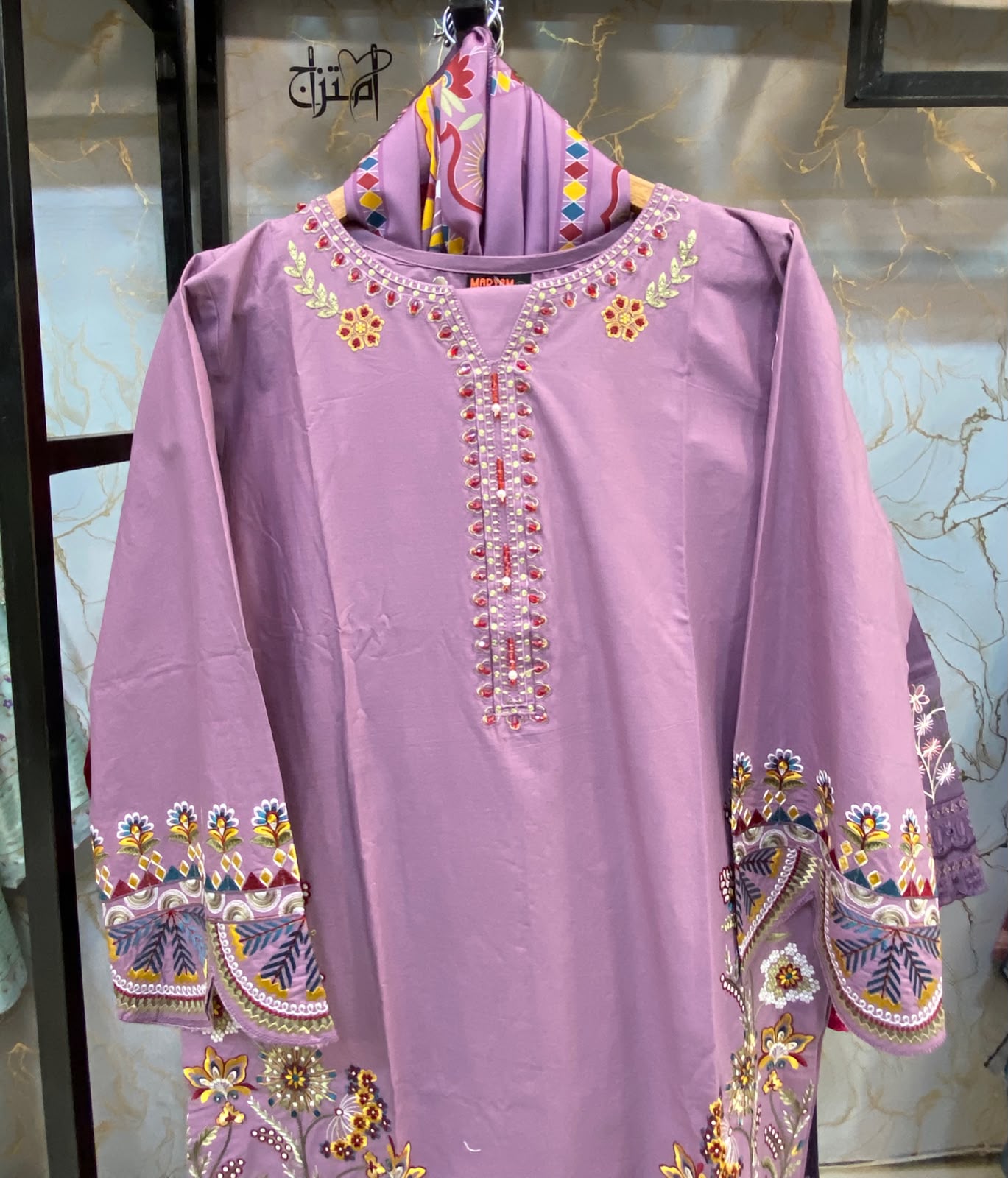 Winter Cotton Embroidered Stitch 3pc