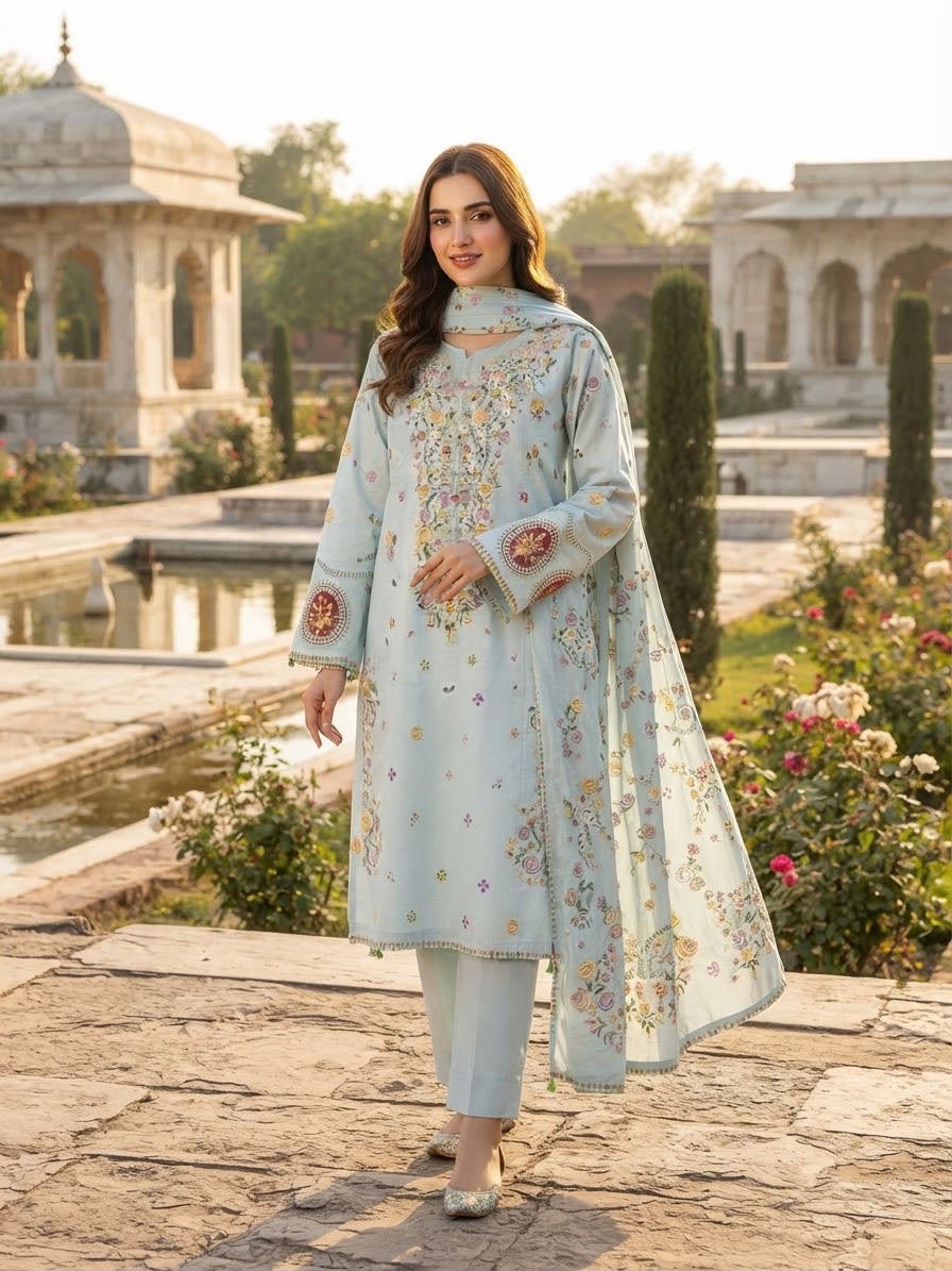 Winter Khaddar  Embroidered Stitch 3pc