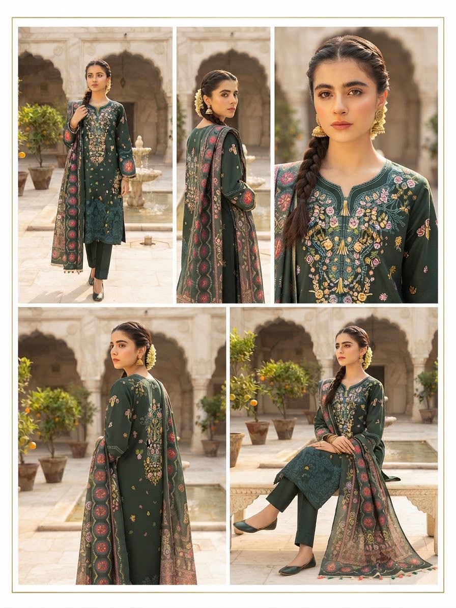 Winter Khaddar Embroidered Stitch 3pc