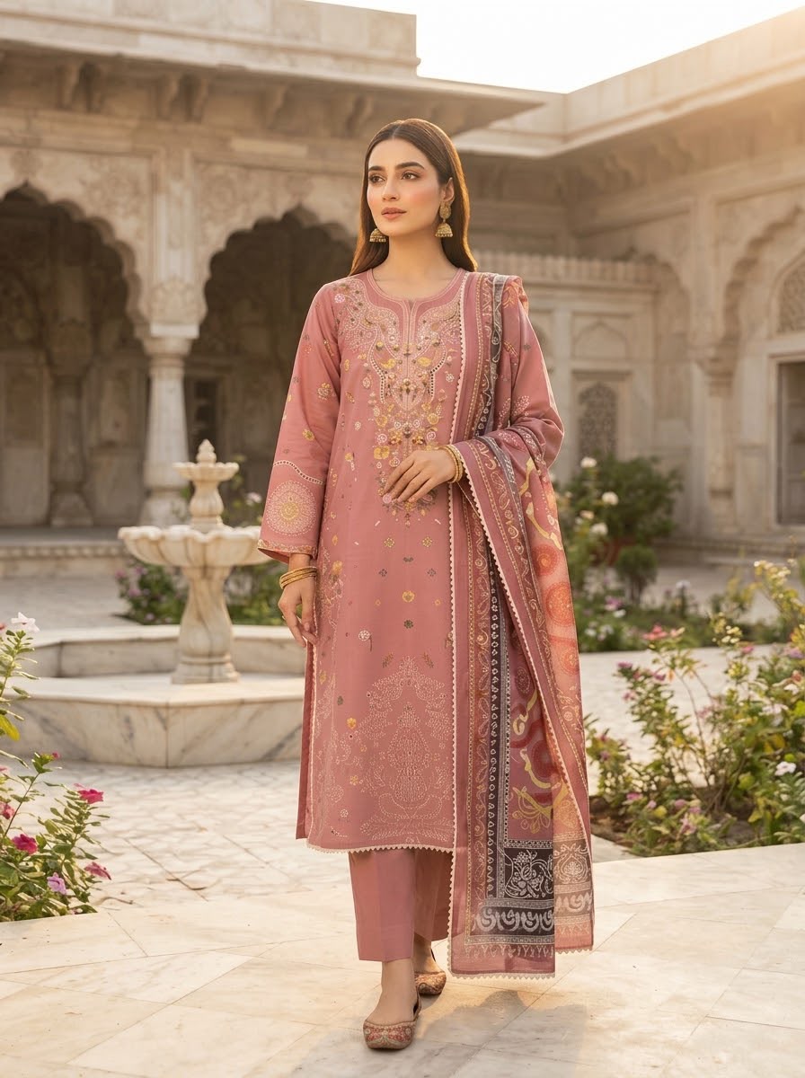 Winter Khaddar Embroidered Stitch 3pc