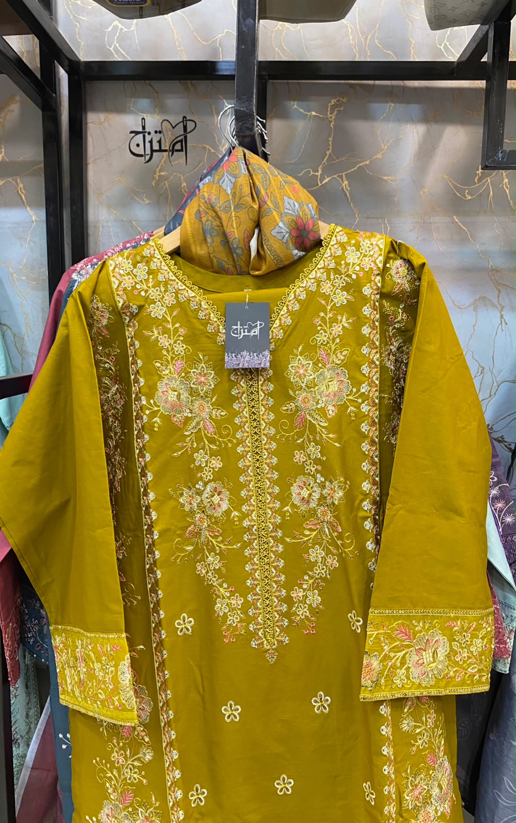 Winter Cotton Embroidered Stitch 3pc
