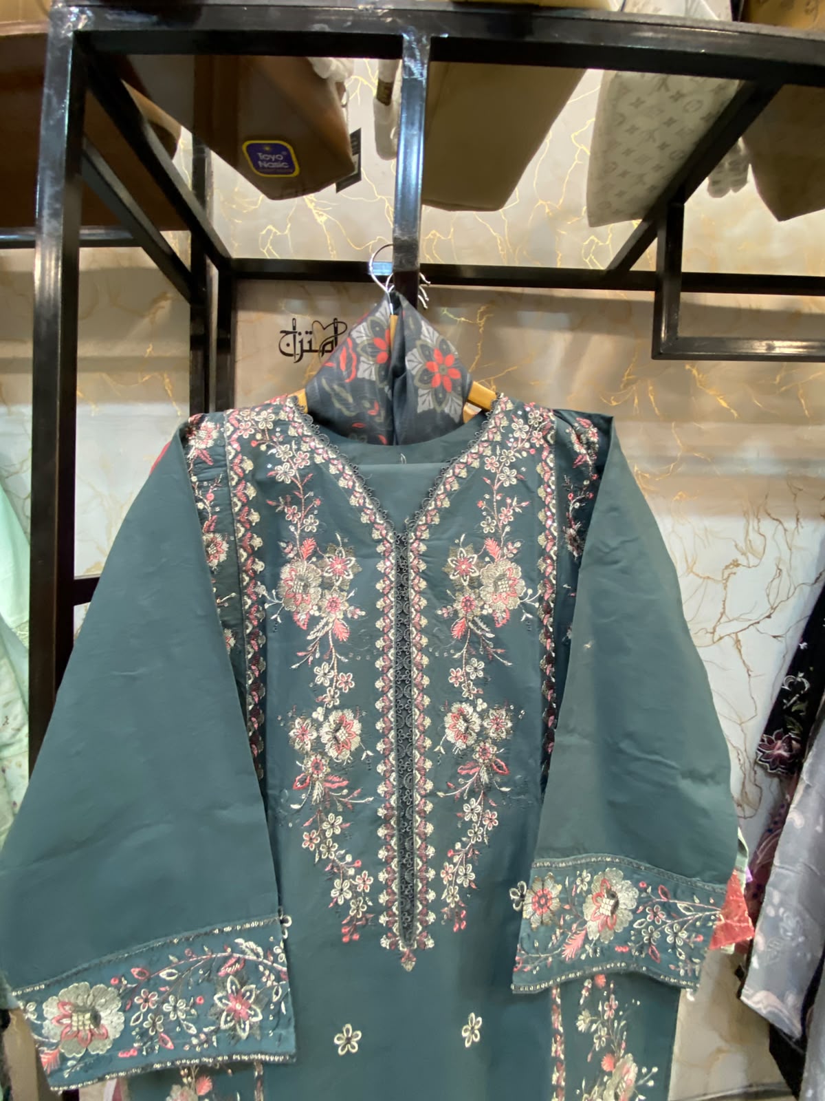 Winter Cotton Embroidered Stitch 3pc