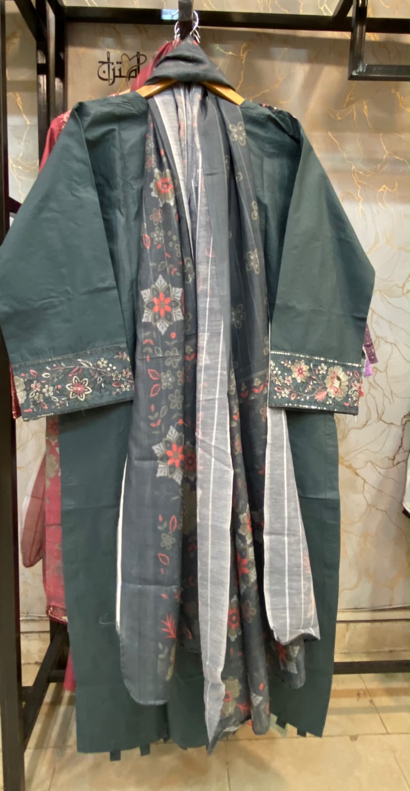Winter Cotton Embroidered Stitch 3pc