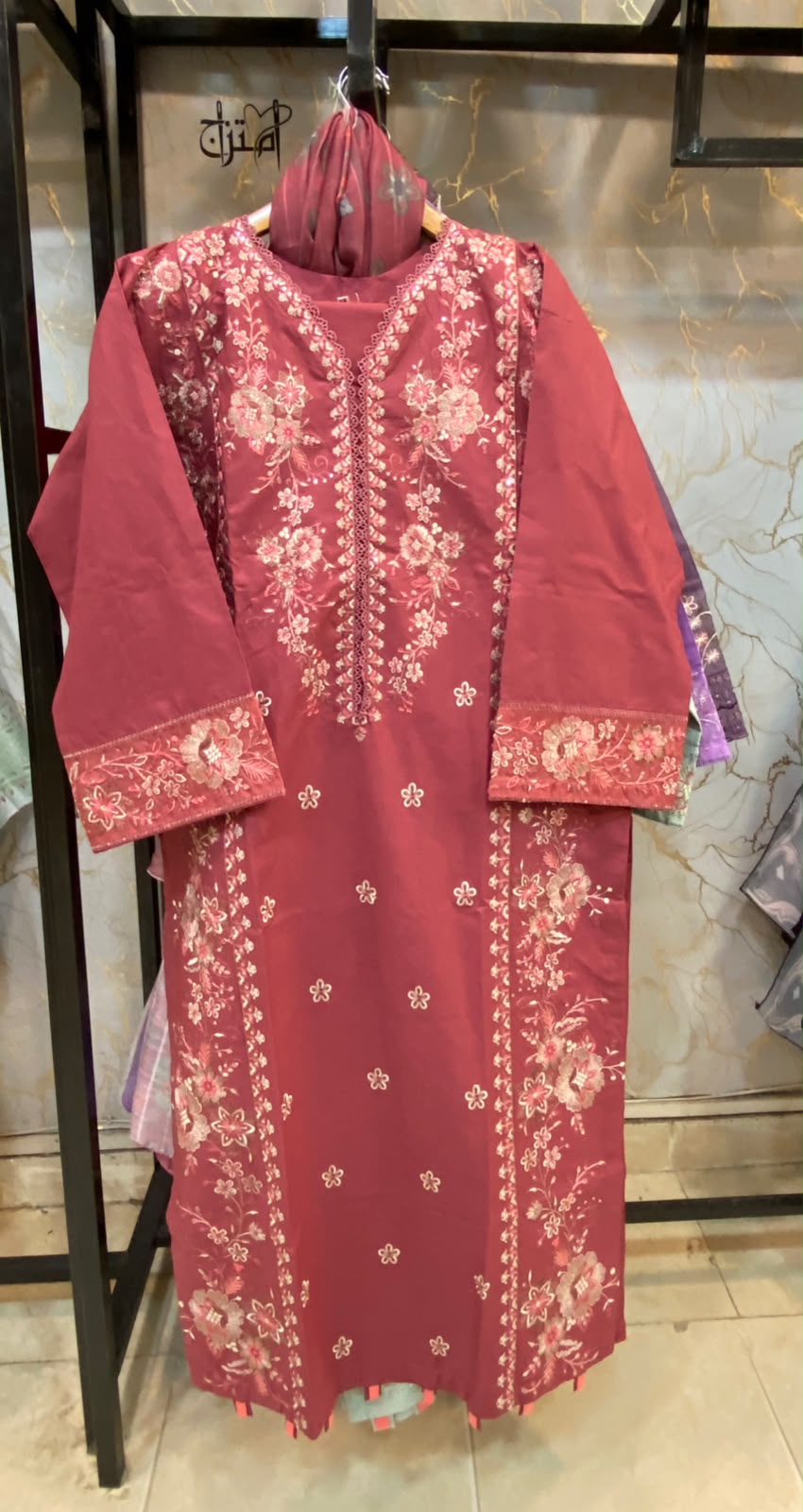 Winter Cotton Embroidered Stitch 3pc