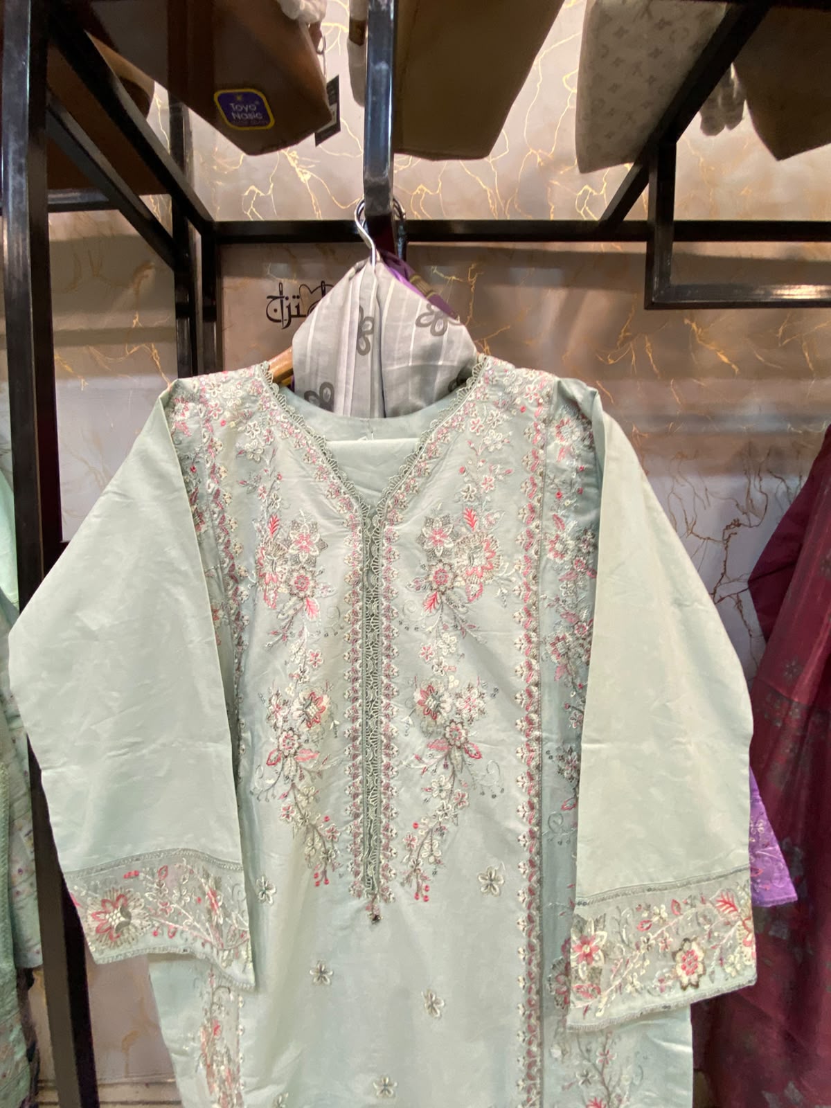 Winter Cotton Embroidered Stitch 3pc
