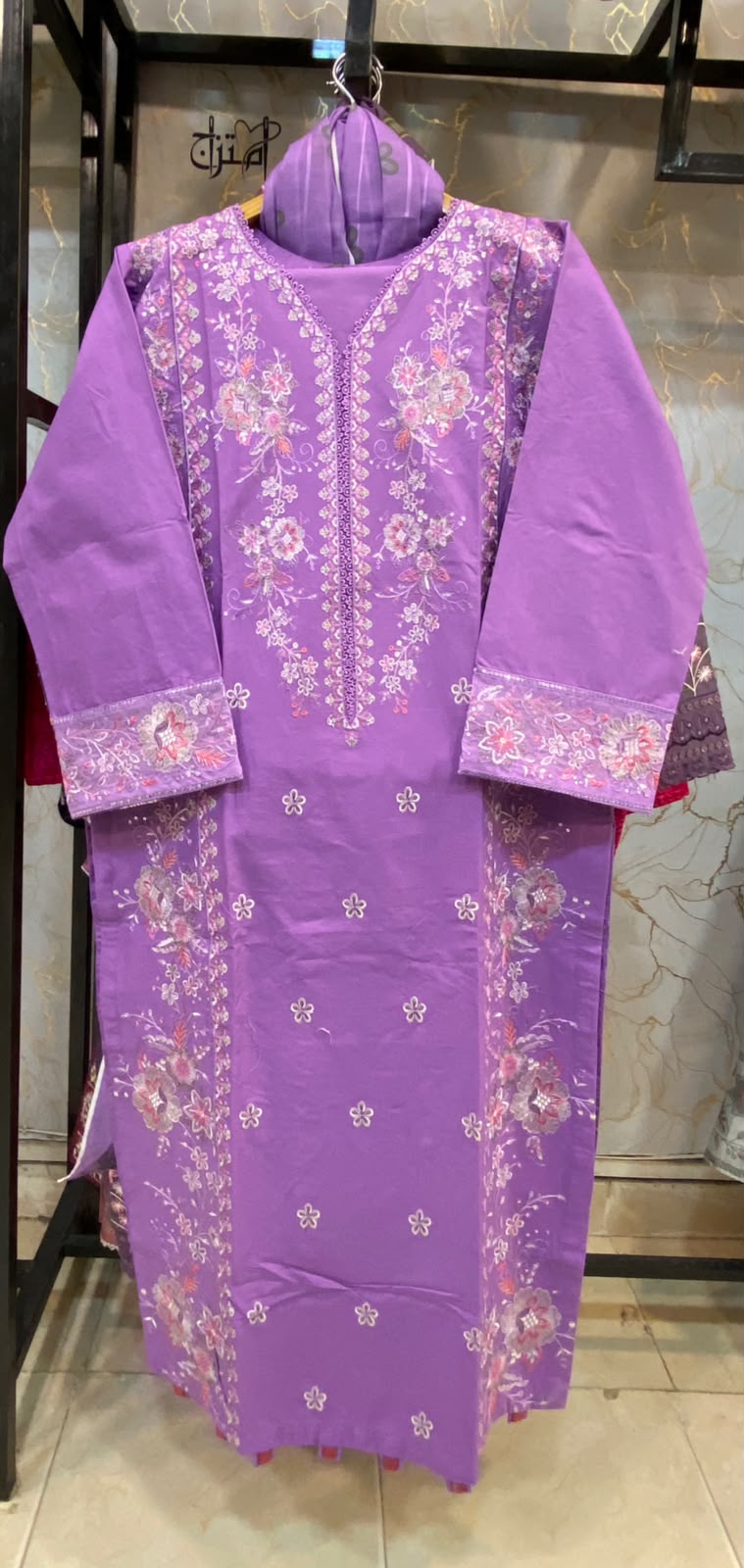 Winter Cotton Embroidered Stitch 3pc