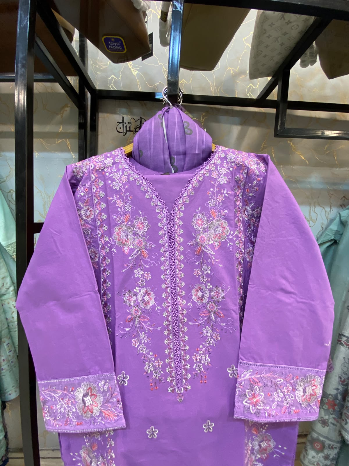 Winter Cotton Embroidered Stitch 3pc