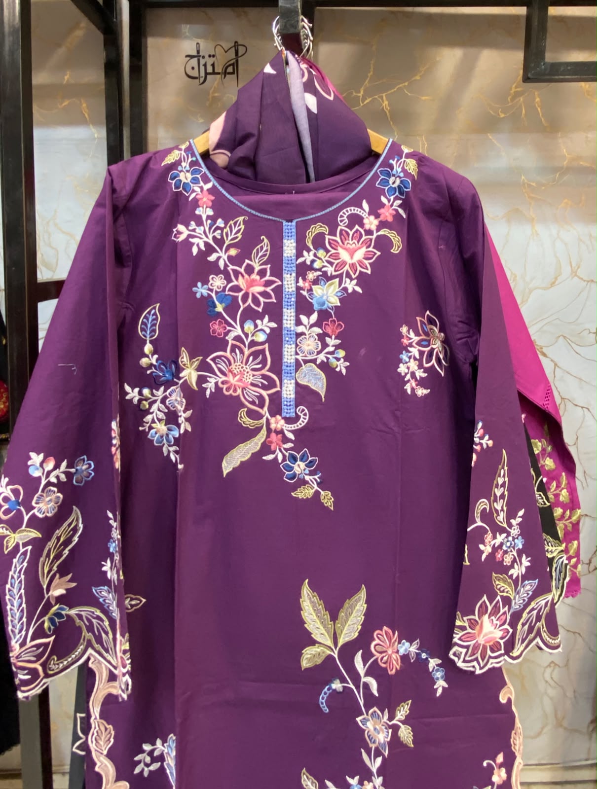 Winter Cotton Embroidered Stitch 3pc