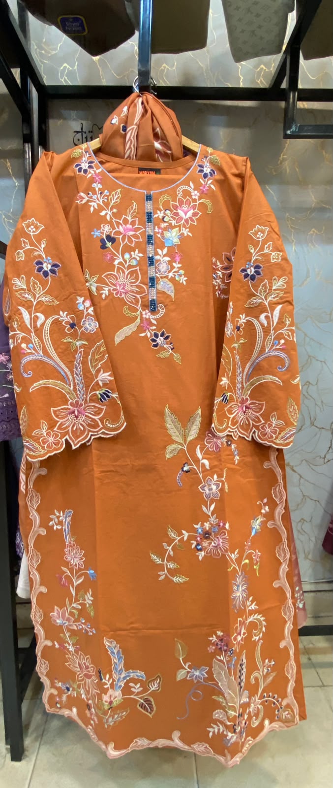Winter Cotton Embroidered Stitch 3pc