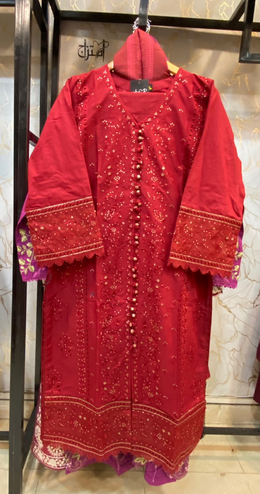 Winter Cotton Embroidered Stitch 3pc