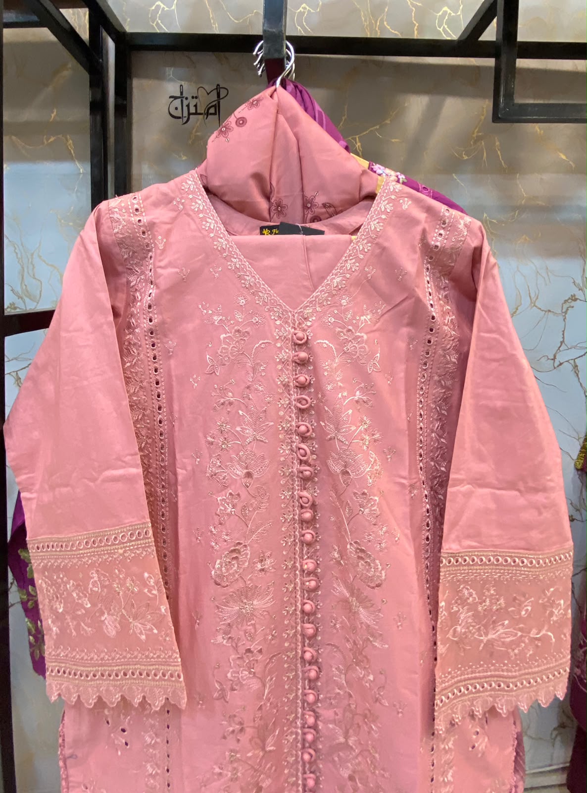 Winter Cotton Embroidered Stitch 3pc