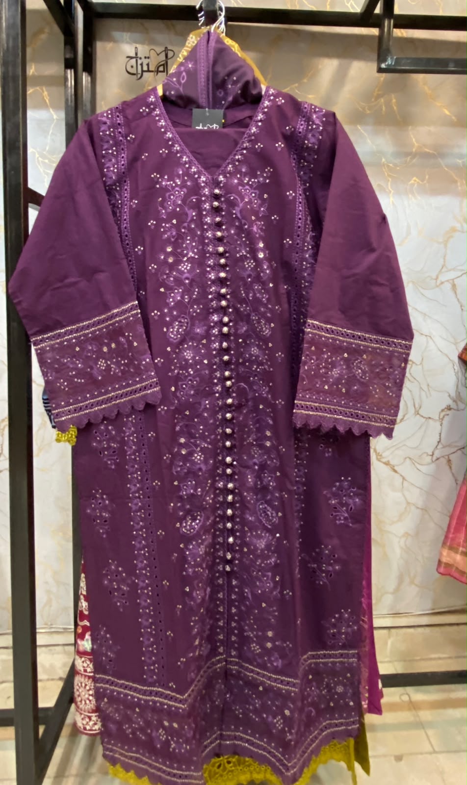Winter cotton Embroidered Stitch 3pc