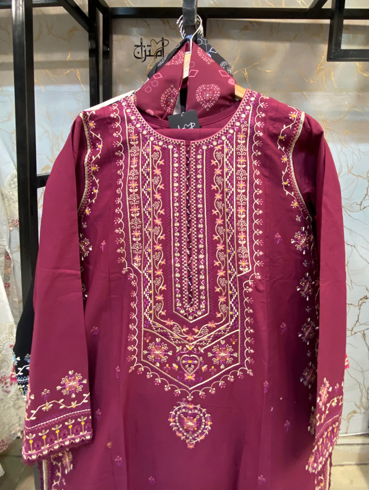 Winter Cotton Embroidered Stitch 3pc