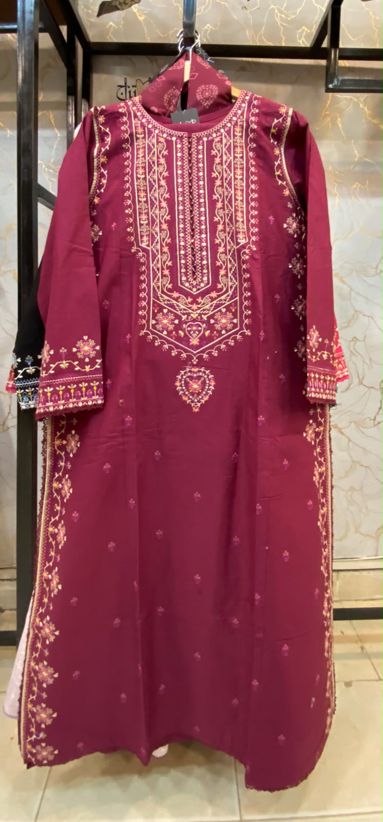 Winter Cotton Embroidered Stitch 3pc