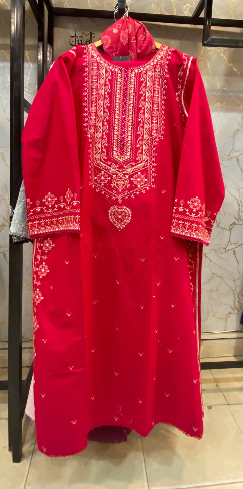 Winter Cotton Embroidered Stitch 3pc