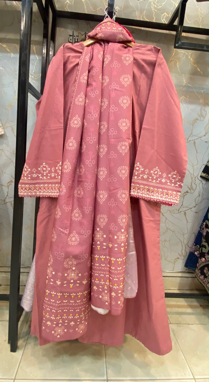 Winter Cotton Embroidered Stitch 3pc