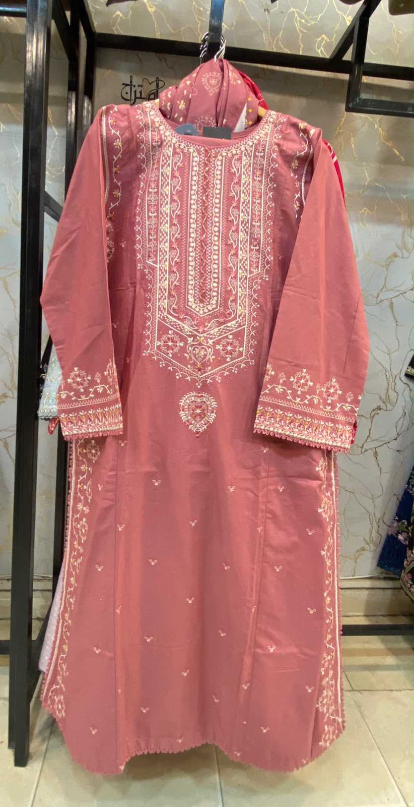 Winter Cotton Embroidered Stitch 3pc