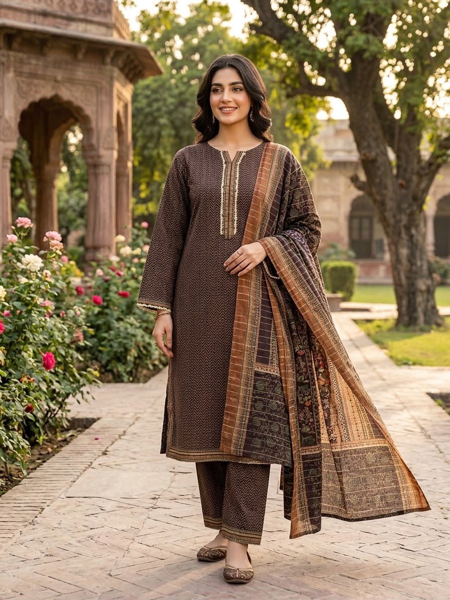 Winter Khaddar Stitch 3pc