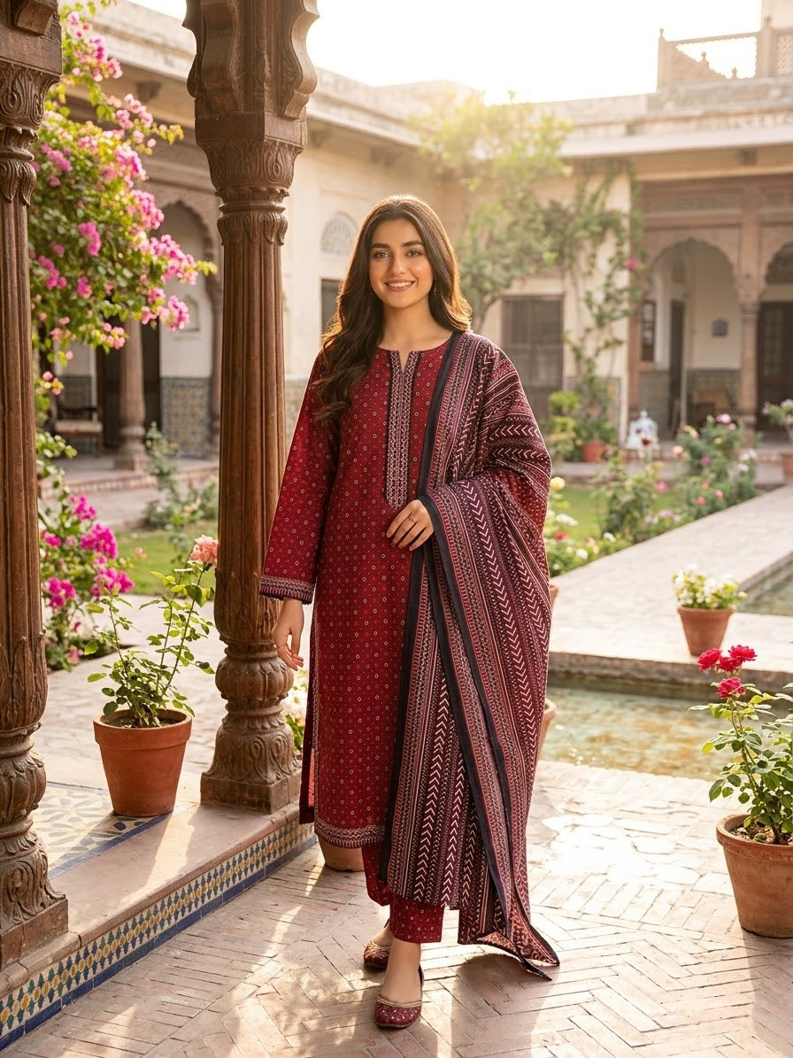 Winter Khaddar Stitch 3pc
