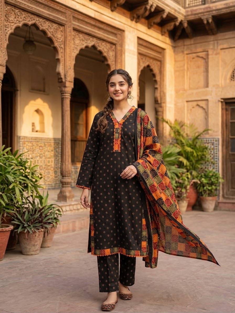 Winter Khaddar Stitch 3pc