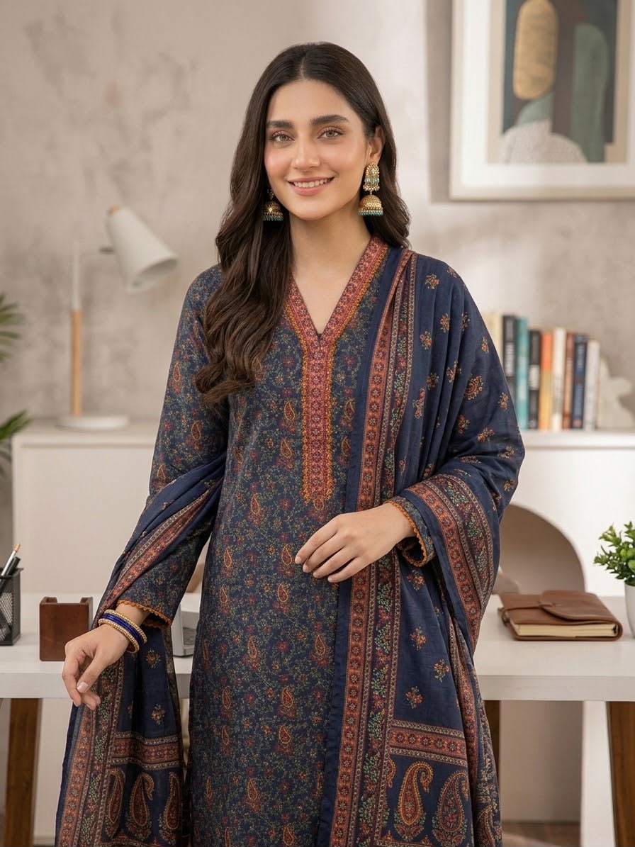 Winter Khaddar Stitch 3pc