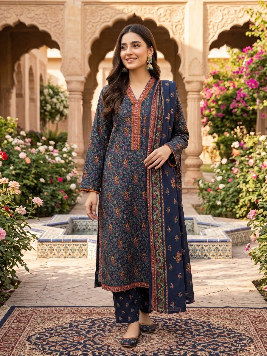 Winter Khaddar Stitch 3pc