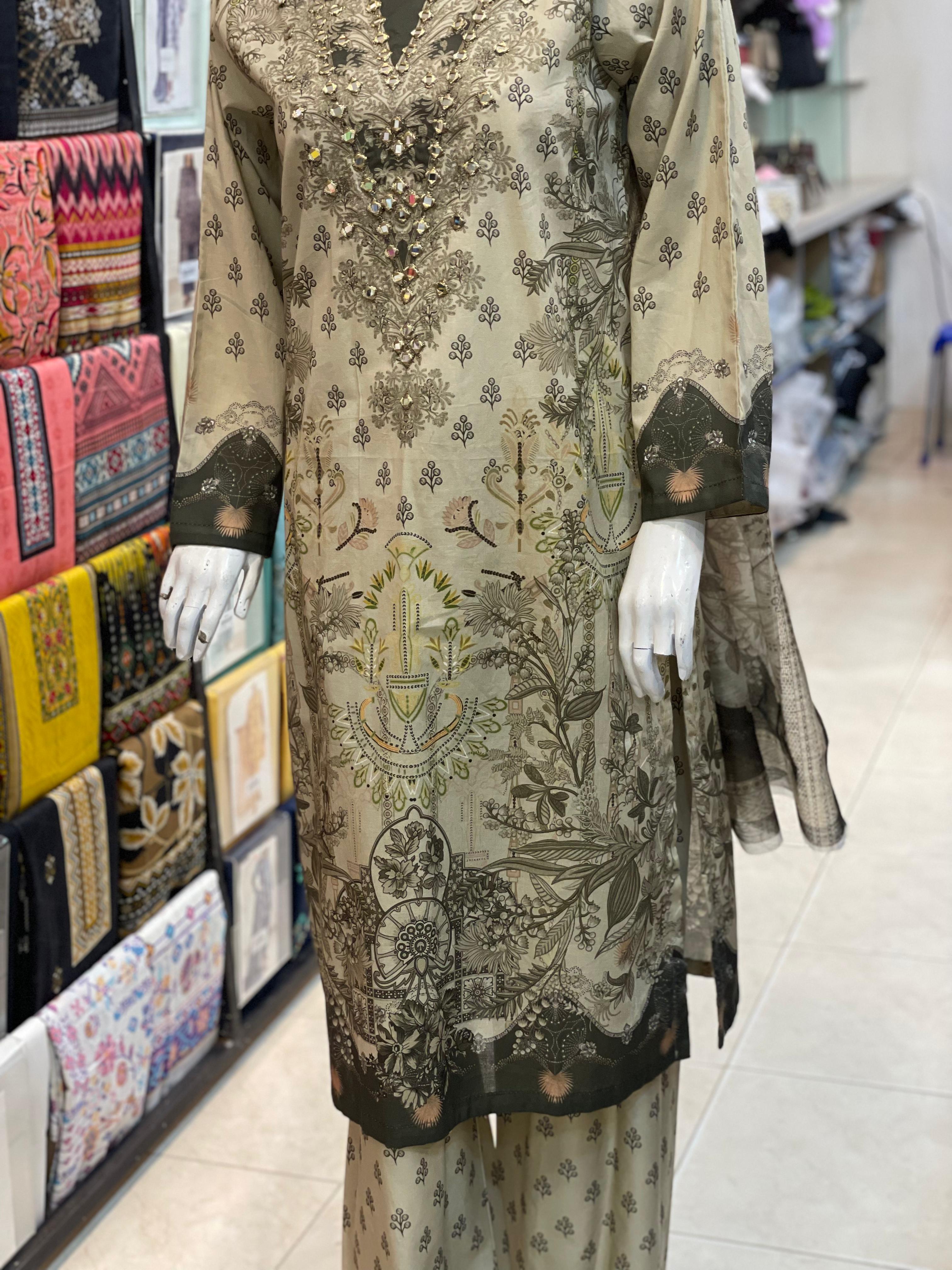 3 PIECE - EMBROIDERED LAWN SUIT