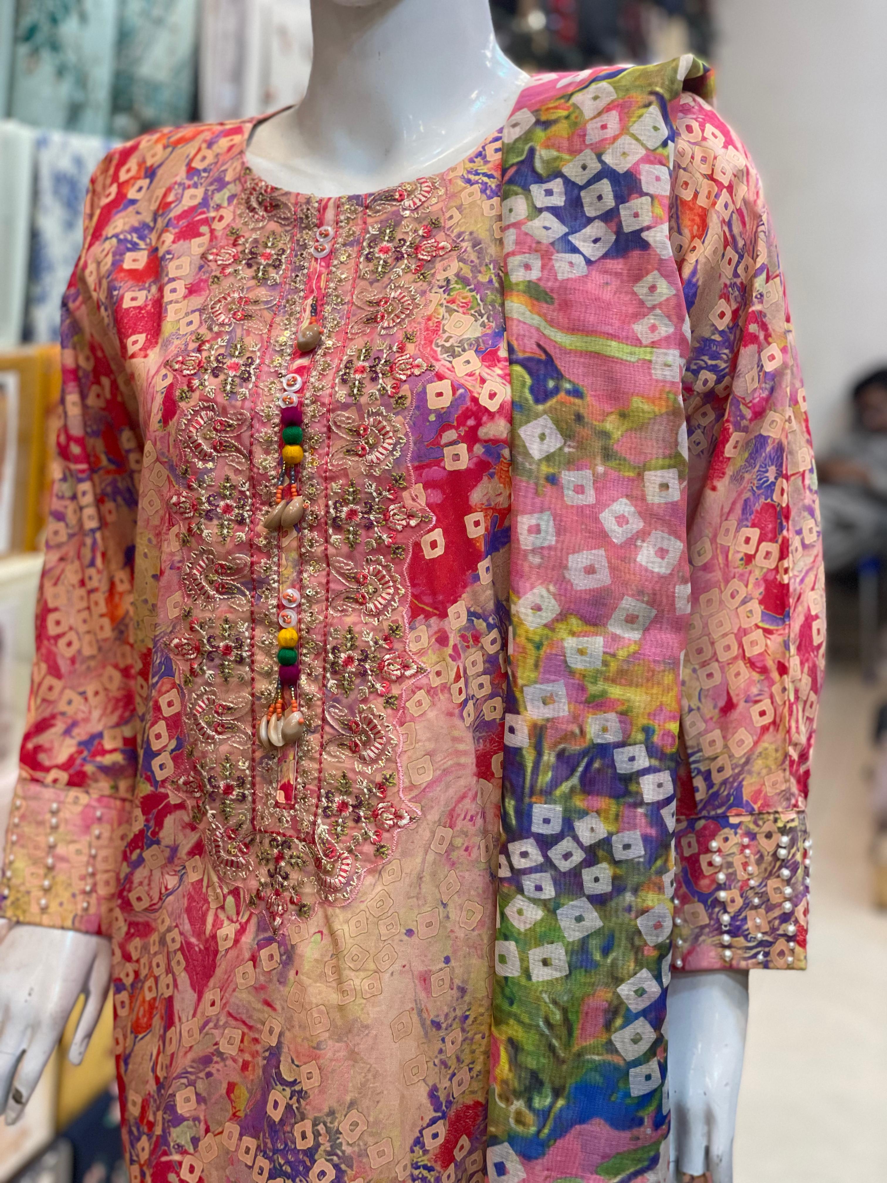 3 PIECE - EMBROIDERED LAWN SUIT
