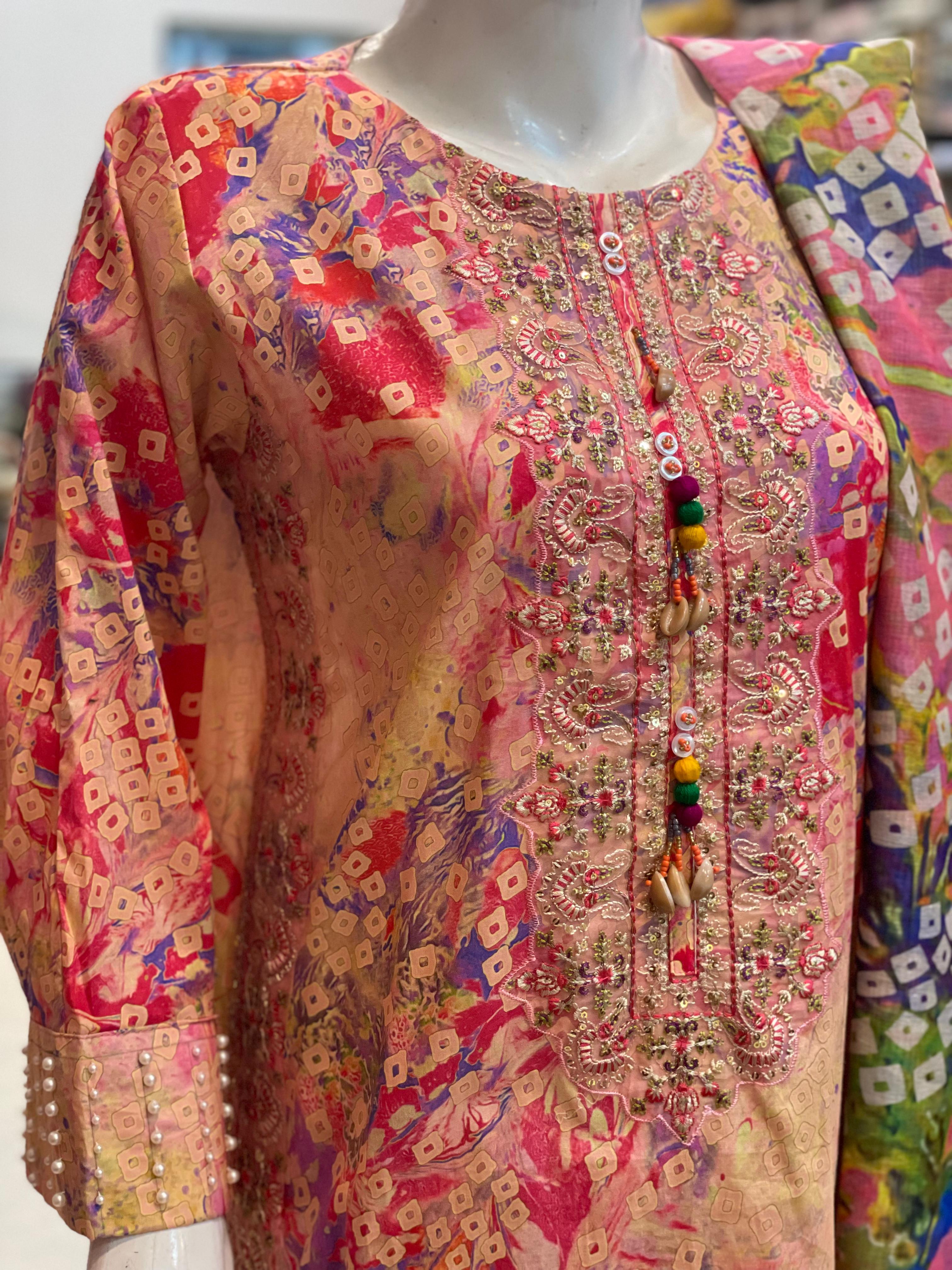 3 PIECE - EMBROIDERED LAWN SUIT