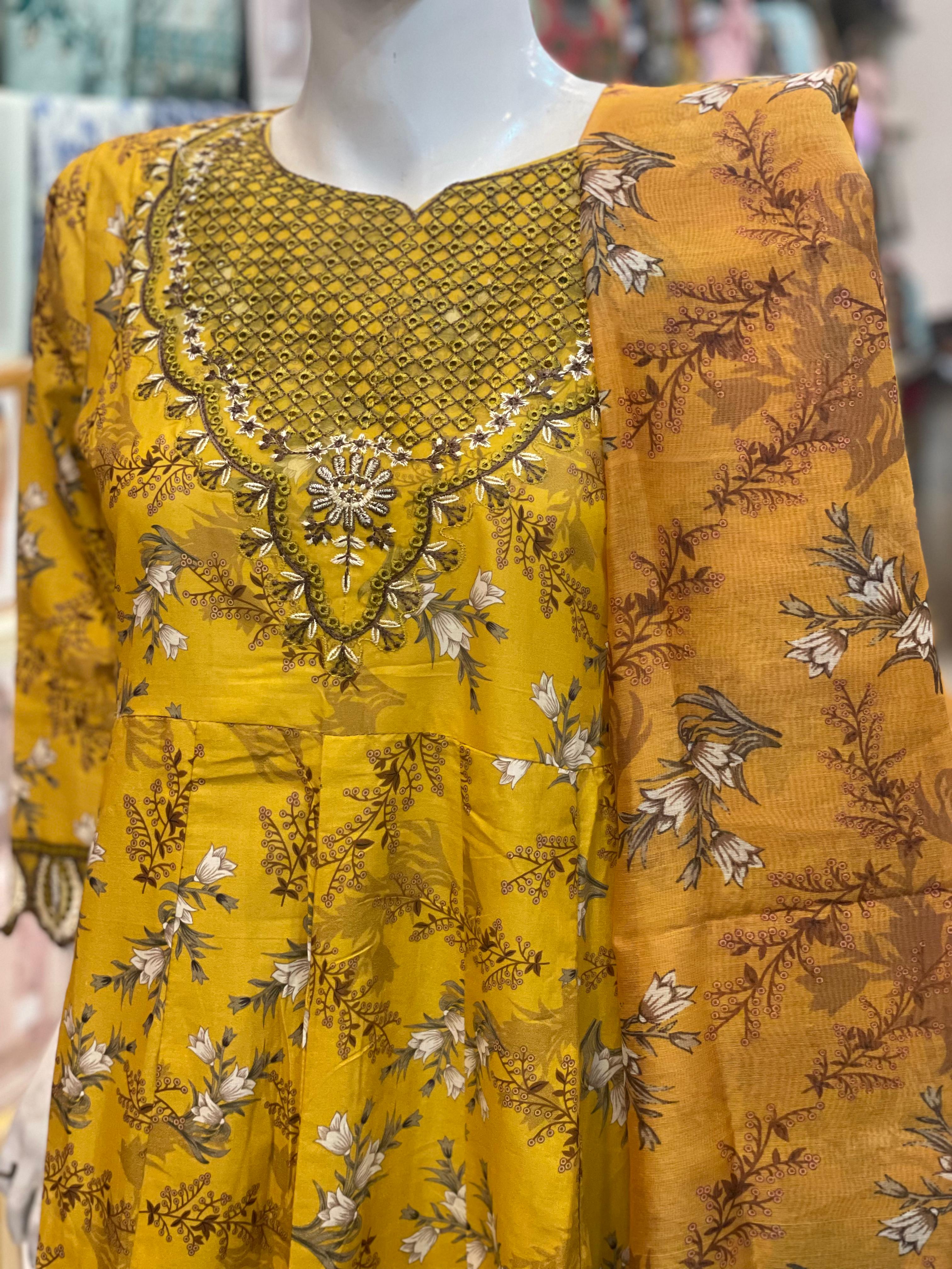 3 PIECE - EMBROIDERED LAWN FROCK