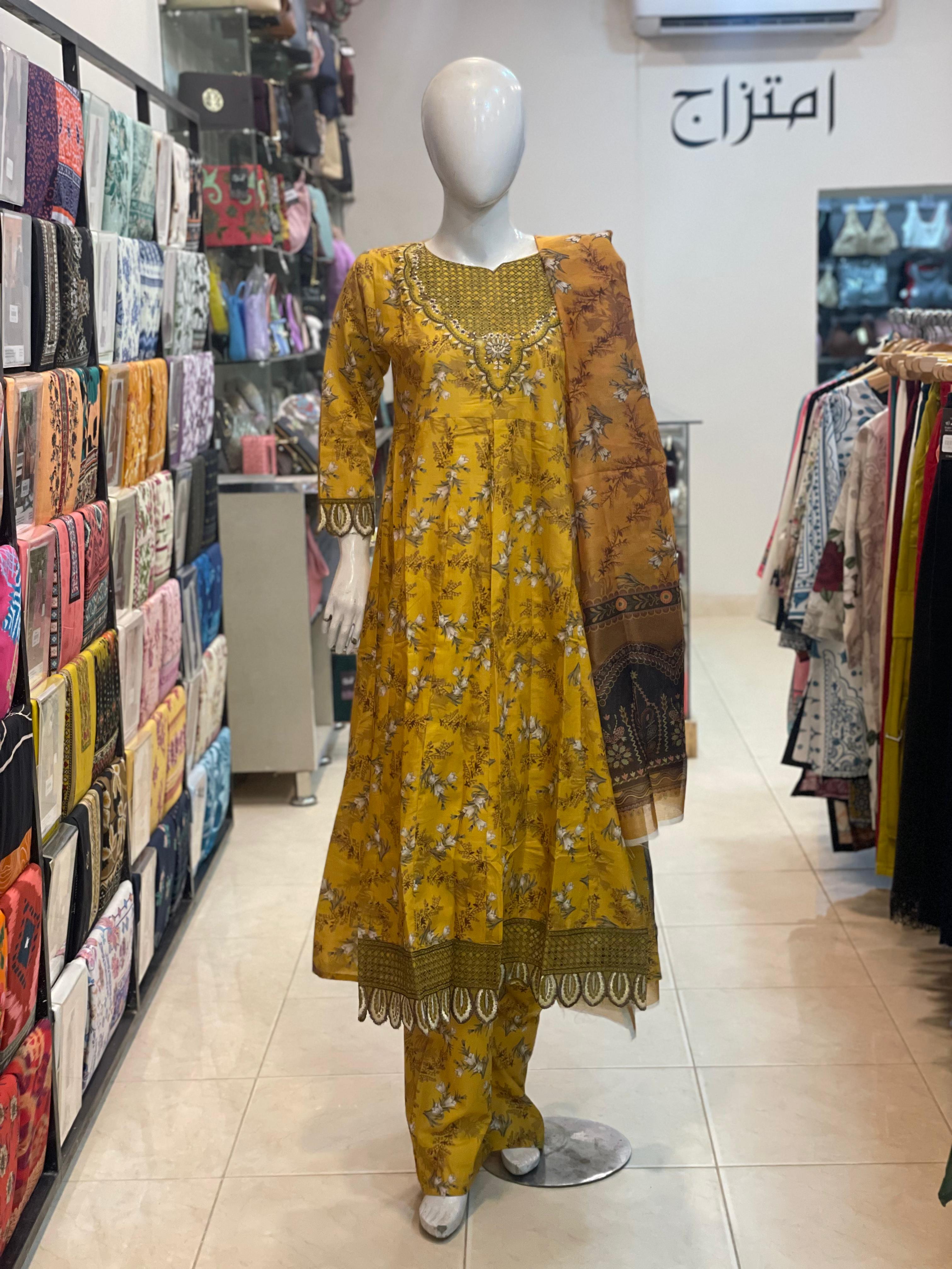 3 PIECE - EMBROIDERED LAWN FROCK