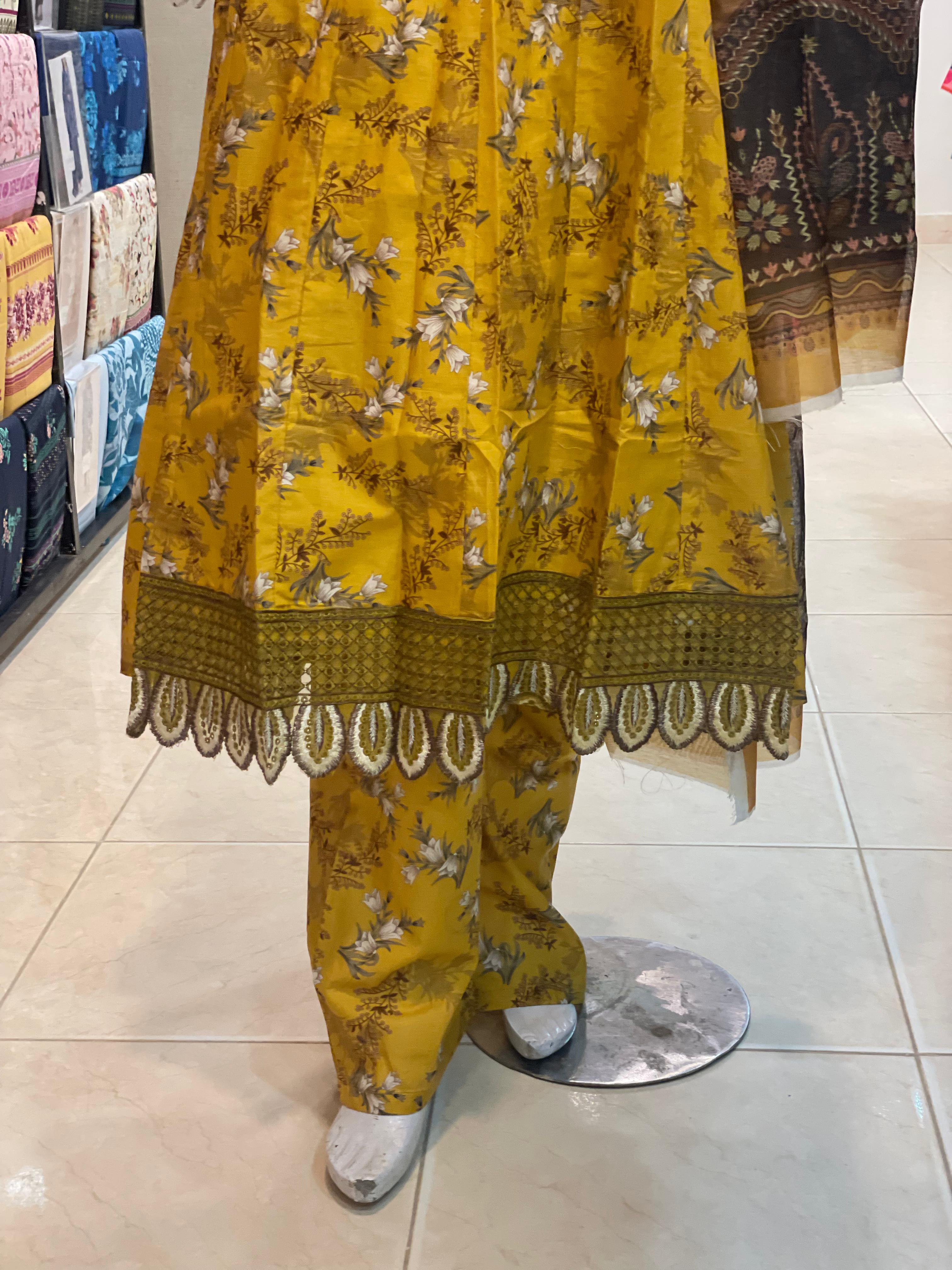 3 PIECE - EMBROIDERED LAWN FROCK