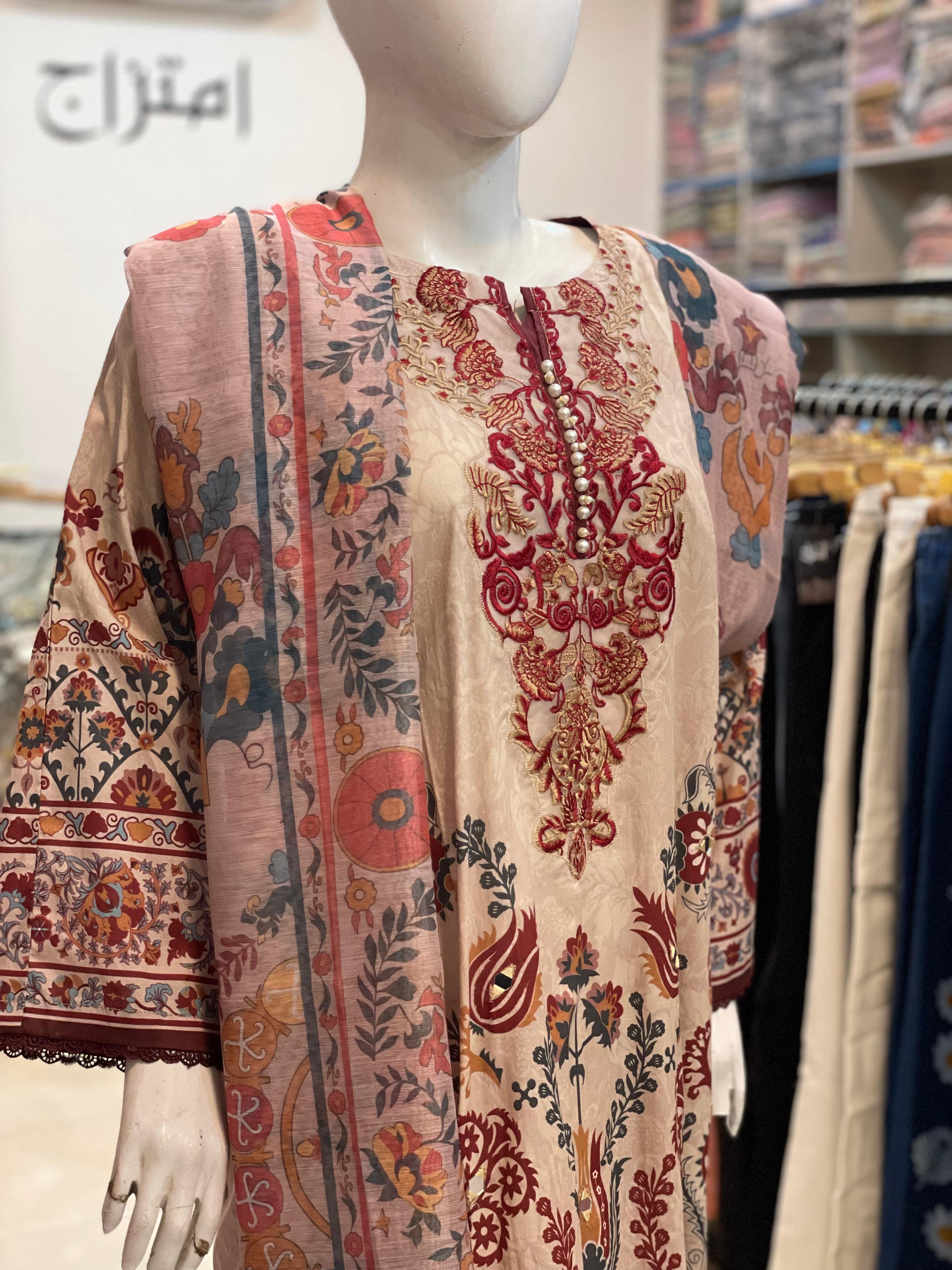 3 PIECE - EMBROIDERED LAWN SUIT