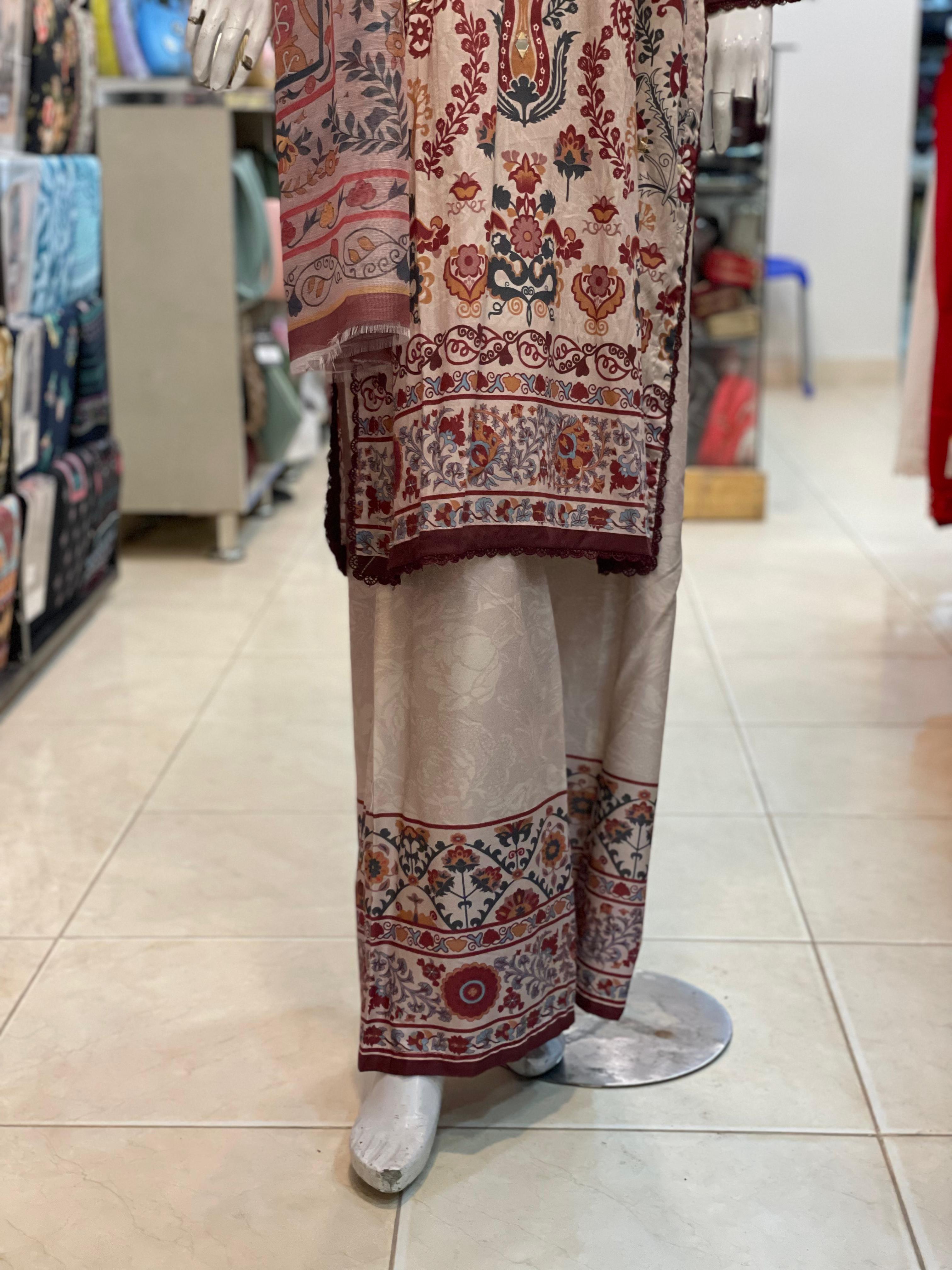3 PIECE - EMBROIDERED LAWN SUIT