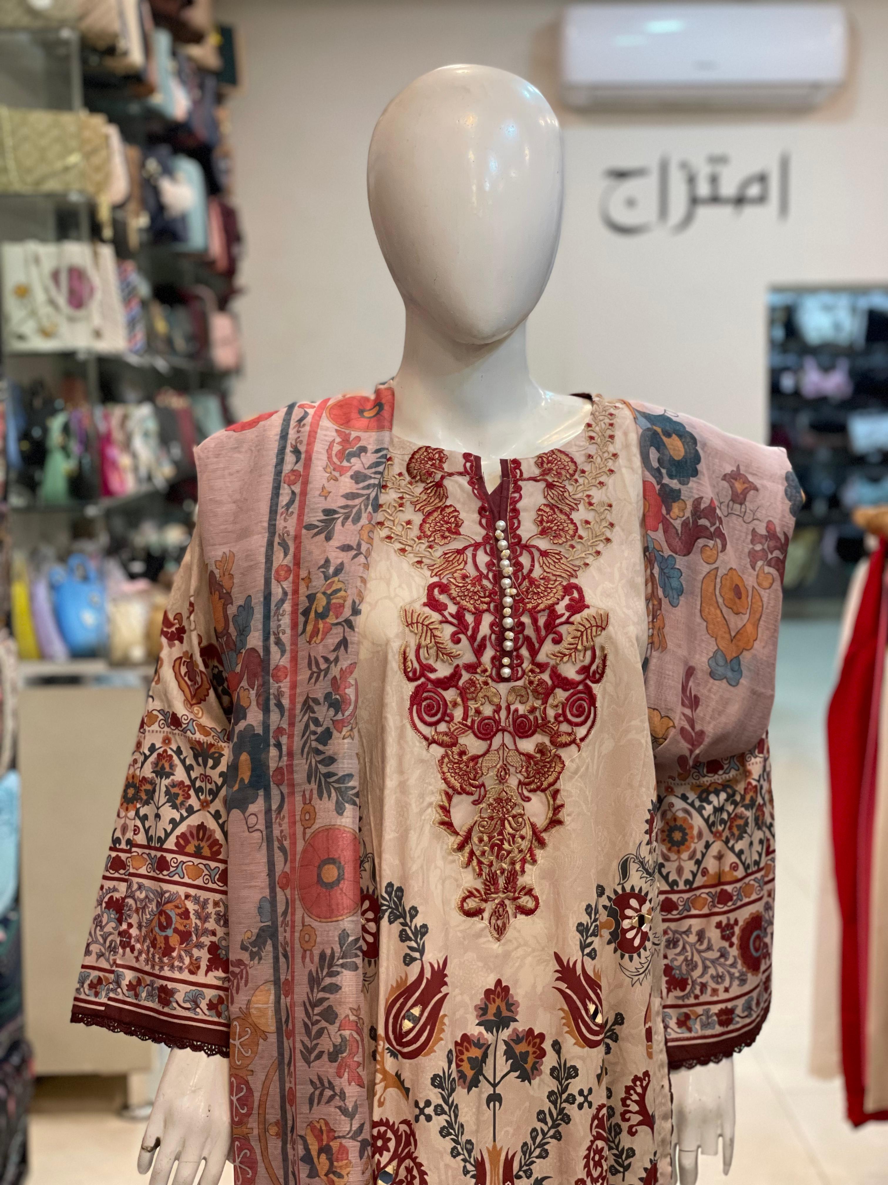 3 PIECE - EMBROIDERED LAWN SUIT