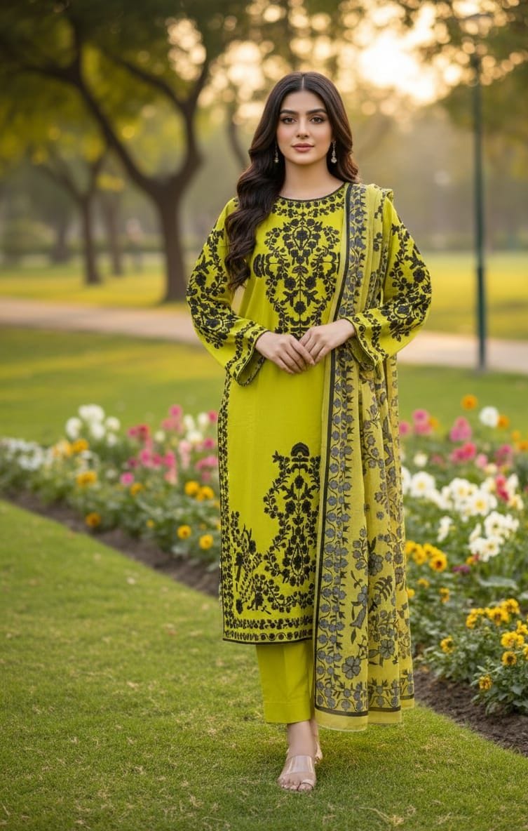 3 PIECE - EMBROIDERED SUIT