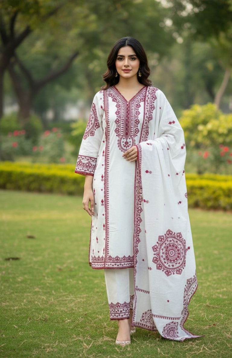 3 PIECE - EMBROIDERED SUIT